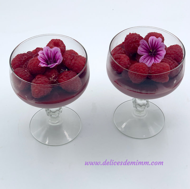 Panna cotta hibiscus et framboises