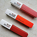 Les rouges à lèvres Superstay matte ink + le Superstay Eraser Lip color remover de Maybelline