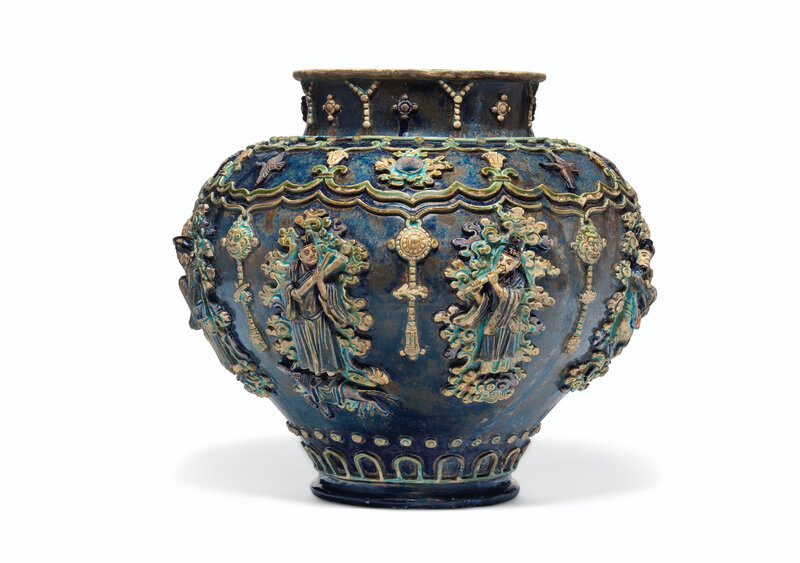 A rare Fahua jar, guan, Ming dynasty (1368-1644)
