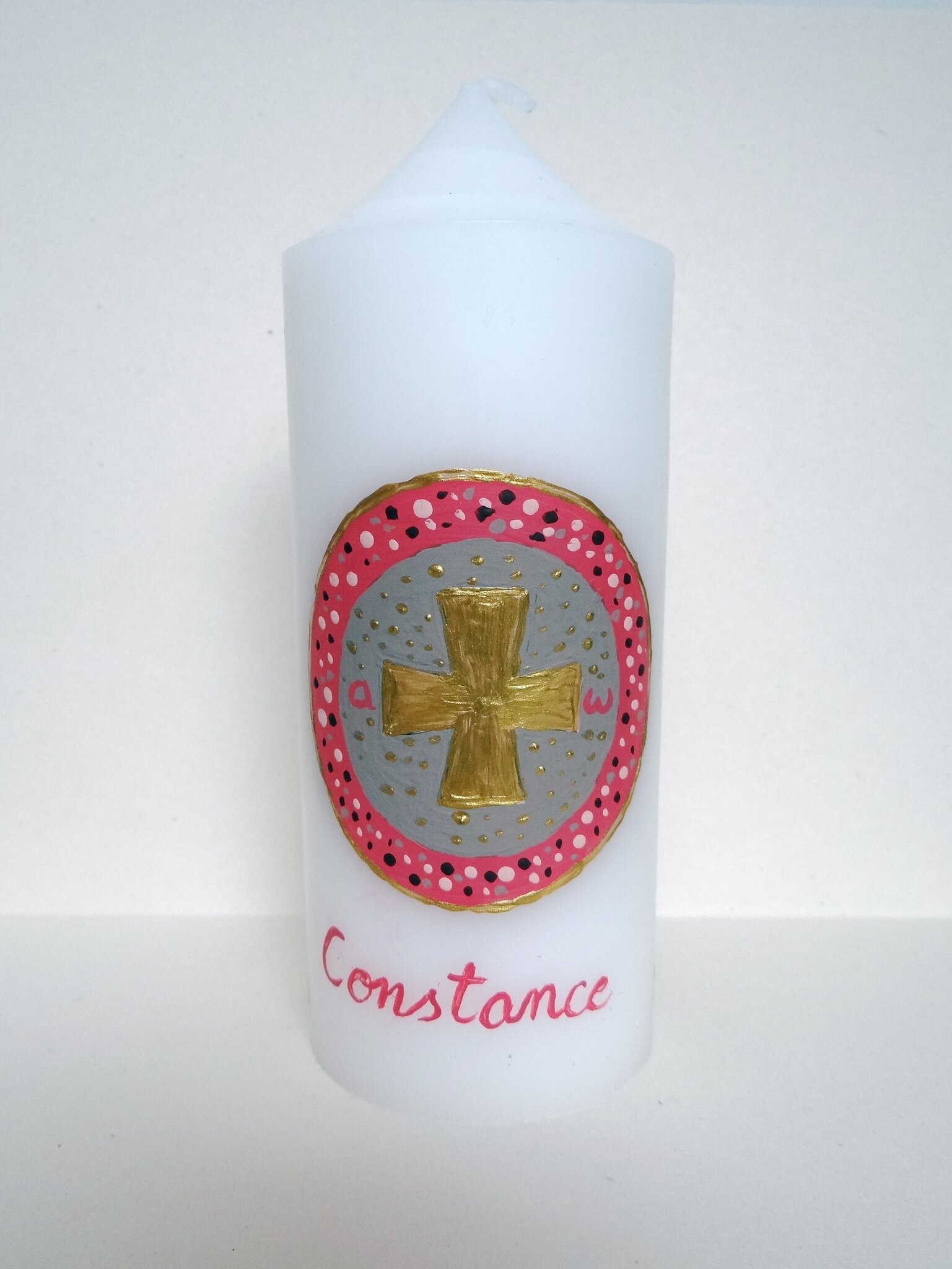 Cierge croix rose Constance