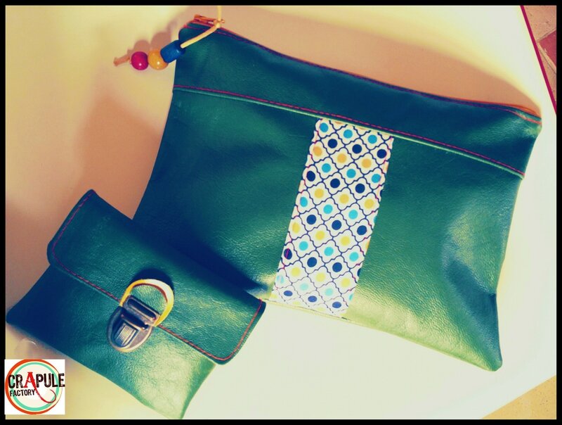 pochette luison cuir vert