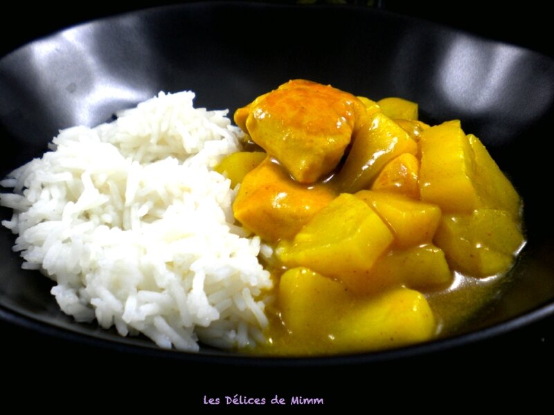 Curry de poulet express aux pommes et ananas 3