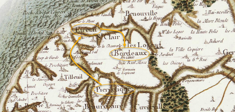 Carte Etretat-Pierreficque-Bordeaux