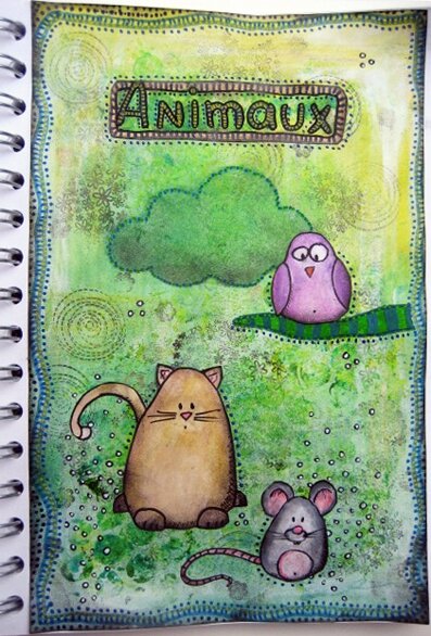 art journal gribouillages animaux