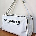 Vintage ... SAC DE VOYAGE Air France * Blanc