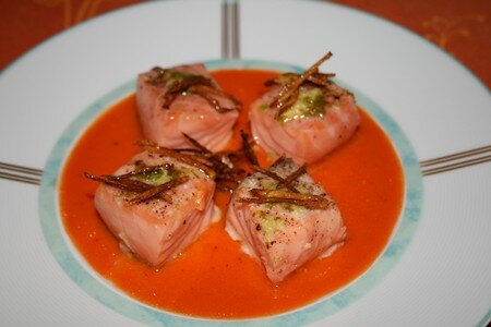 Saumon au gingembre, sauce acidulée Saumon au gingembre, sauce acidulée