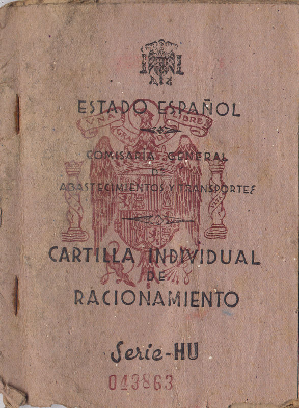 1943,Carte de rationnement de Pierre, Miranda de Ebro