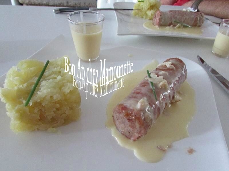 Andouillettes à la sauce camembert et son écrasé de pdt 024