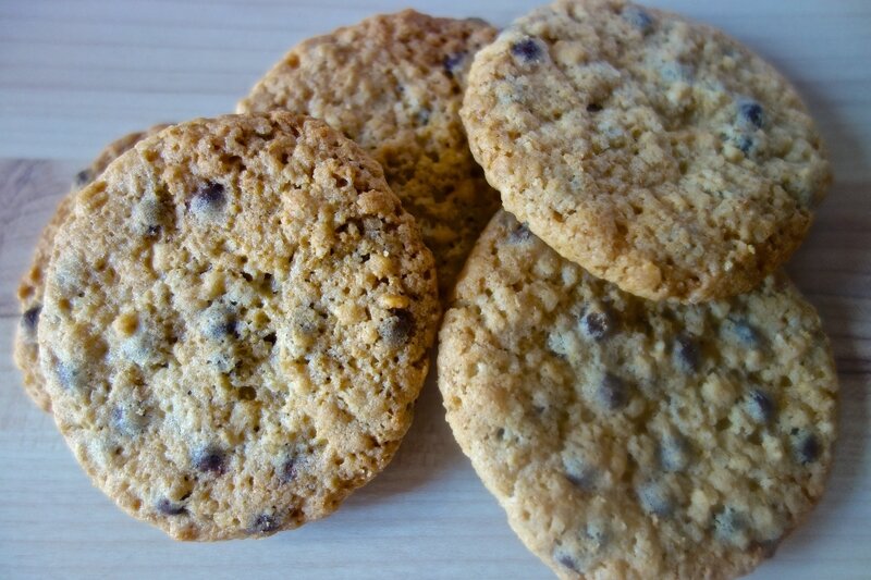 cookies aux perles de chocolat et flocons d'avoine