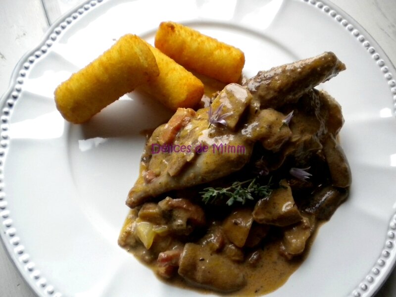Pigeonneaux aux cèpes et au Riesling