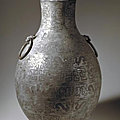 Ritual wine vessel (hu) with cover, China, approx. 500-400 <b>BCE</b>, Eastern Zhou period (770-256 <b>BCE</b>)