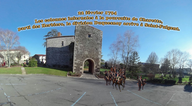 22 février 1794 – Les colonnes infernales à la poursuite de Charette, parti des Herbiers, la division Duquesnoy arrive à Saint-Fulgent
