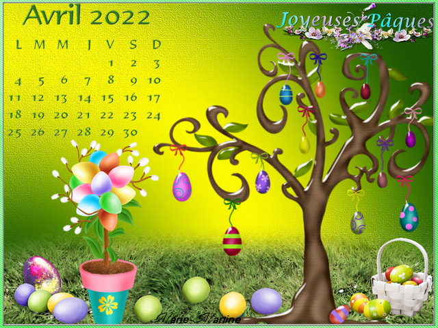 calendrier Avril MB