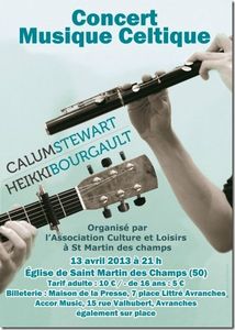 Calum Stewart & Heikki Bourgault Saint-Martin-des-Champs 2013 concert association Culture et Loisirs