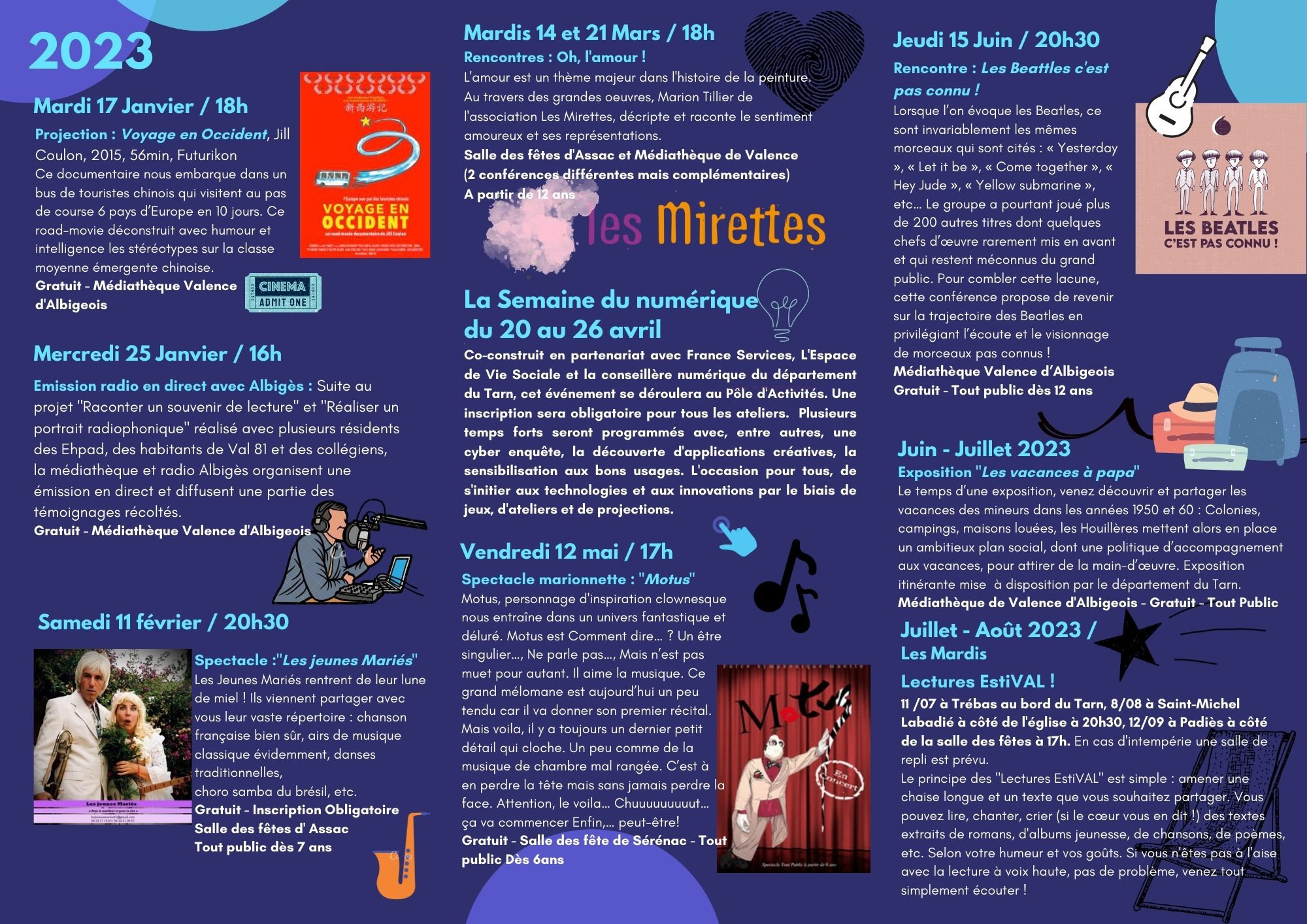 Dépliant Programmation 2023 Médiathèque Val 81 SaintCirgue Tarn