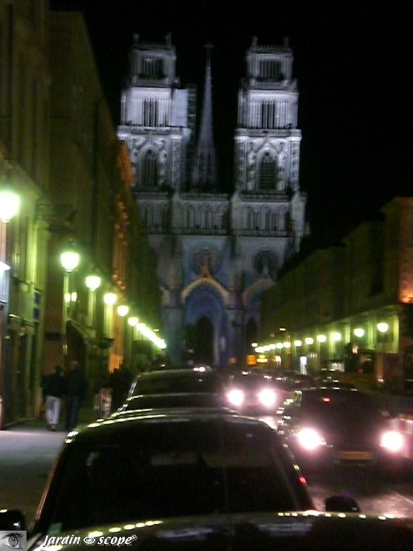 La cathédrale et la rue Jeanne d'Arc by nigth…