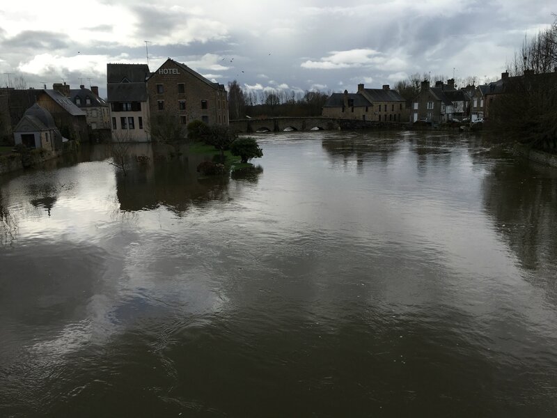 inondation crue 14 février 2016 Ducey Sélune bourg
