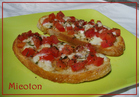 brushettas tomate mozzarella