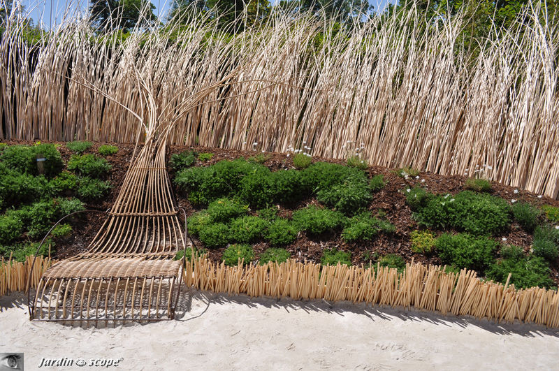 Banc en osier au festival des jardins de Chaumont 2010