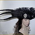 Chapeau Tricorne Mariage Cavalière Pirate Cosplay Carnavale Venise Halloween Vampire Gothique Baroque Phoenix Noir 