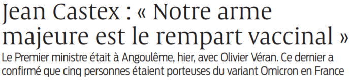 2021 12 03 SO Jean Castex Notre arme majeure est le rempart vaccinal