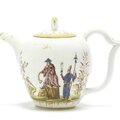 A <b>Meissen</b> <b>Hausmaler</b> teapot and cover, circa 1740