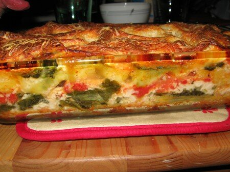 Lasagnes poulet, épinards et tomates recettes plats Lasagnes poulet, épinards et tomates