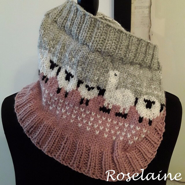 Roselaine tricot snood lama 1