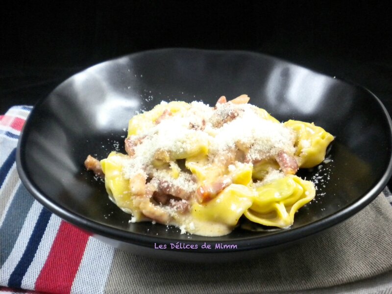 Tortellini à la crème de parmesan et aux lardons fumés 5