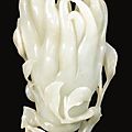 Pale Celadon Jade '<b>Buddha</b>'<b>s</b> <b>hand</b> Vase. Qing dynasty, 18th century