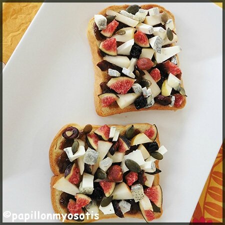 Tartines à la pomme, figue et Valençay_1