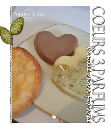 Coeurs légers vanille choco pistache (agar agar) recettes Coeurs légers vanille choco pistache (agar agar)