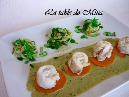 Roulés de sole, crème à l’oseille et spaghettis de courgettes + patates douces recettes legumes Curry de patates douces et de crevettes