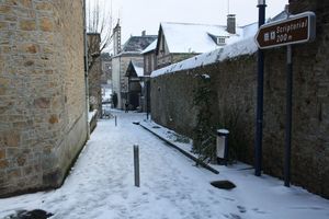 Avranches rue du Jardin des Plantes Scriptorial neige