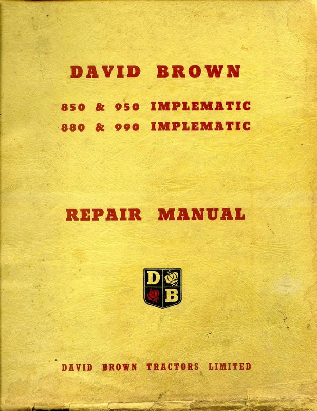 David Brown 990 Repair manual 1