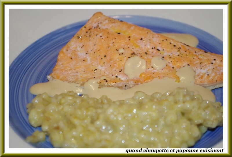 filet de truite aux amandes, risotto d'orge mondé-3001