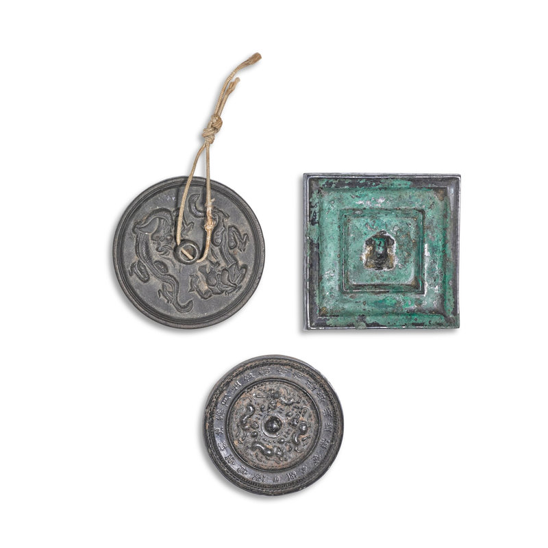 Two bronze mirrors, Tang dynasty