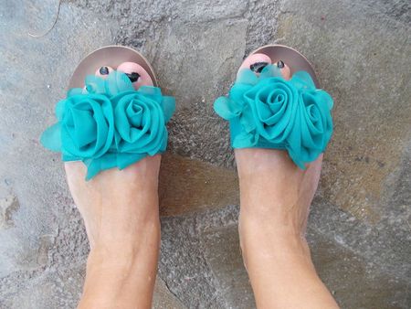 chaussures turquoise