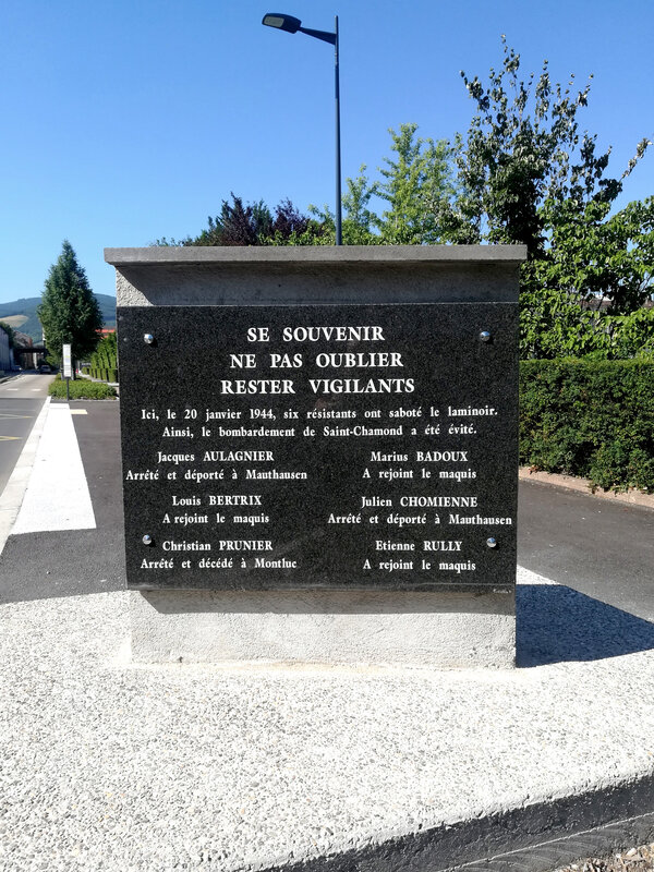 plaque 20 janvier 1944, sabotage laminoir,16 juillet 2019, 10 h 22 (2)