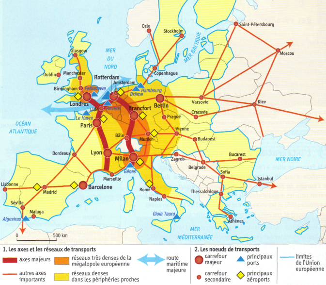 Les réseaux de transports en Europe