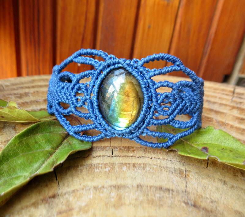 Bracelet labradorite bleu