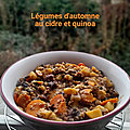 Légumes d'automne au cidre et <b>quinoa</b>