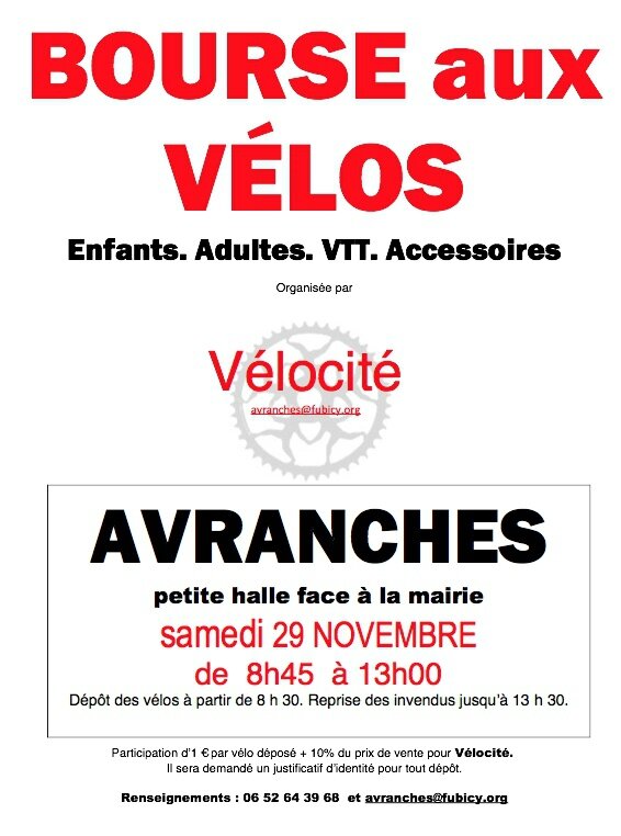bourse vélo Avranches automne 2014 association vélocité