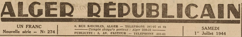 1944 Alger républicain