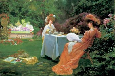 Alfred Oliver - Tea in the Garden