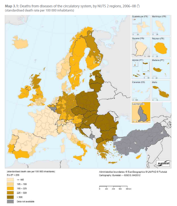 maladies cardiovasculaires regions en europe