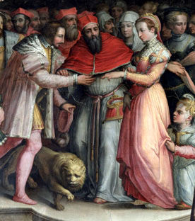 Le mariage de Catherine de Médicis peint par Vasari vers 1555