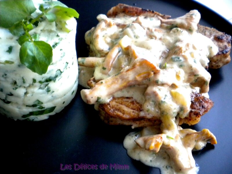 Côte de veau aux girolles et purée au cresson 2