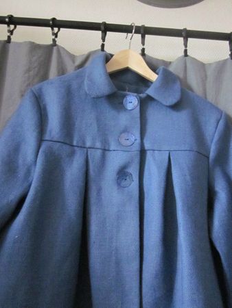 manteau d'été bicolore en lin bleu france et noir (23)