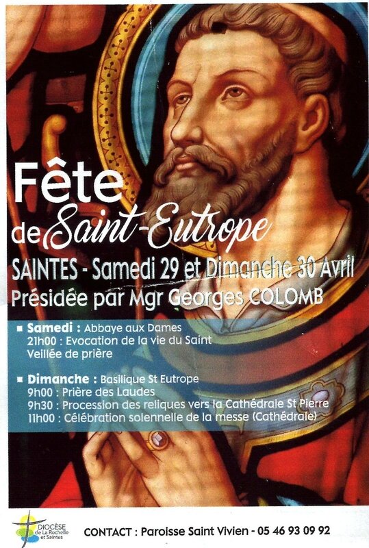 Saint Eutrope (ou saint Eutropius) - Sainte Estelle de Saintes - Mediolanum Santonum